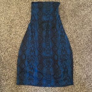 Blue and Black snakeskin backless dress